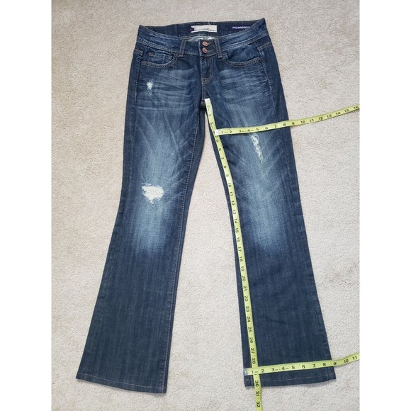 Vigoss Bootcut Stone Wash Distress Women Denim Blue Jean Size 3 - Picture 6 of 10